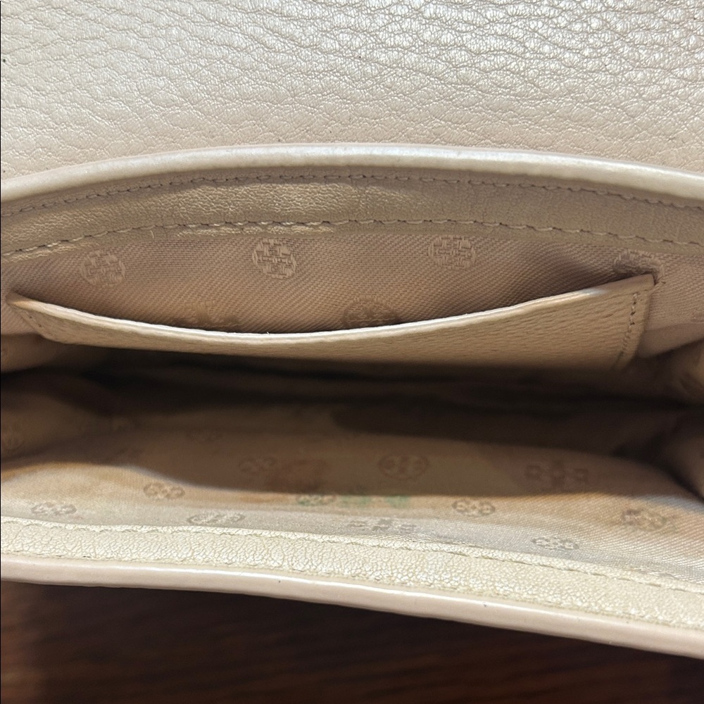 Tory Burch Peach/Gold Leather Duet Chain Shoulder Bag - Picture 6 of 9